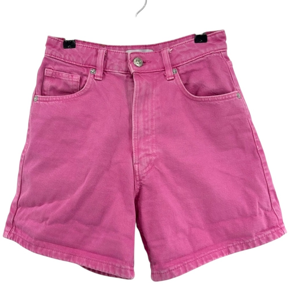Zara Pink High-Waist Jean Shorts
